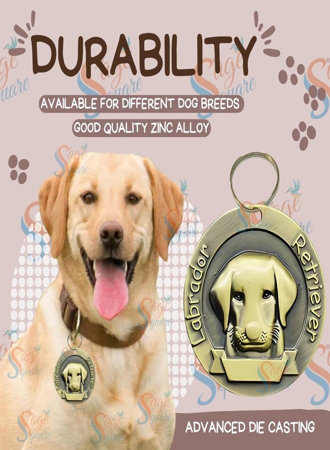 سايج سكوير قلادة تذكارية مربعة الشكل من البرونز بتصميم عتيق، تُستخدم كطوق تعريف للكلاب (لابرادور / جولدن ريتريفر) - Image 3